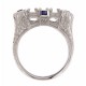 Art Deco Style Semi Mount Ring Sapphire Accents - 14kt White Gold - FR-1238-SEMI-S-WG