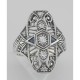 Art Deco Style CZ / Genuine Sapphire Filigree Ring - Sterling Silver - FR-1261