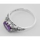 Amethyst Filigree Ring - Sterling Silver - FR-127-AM