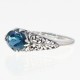 Oval London Blue Topaz Gemstone Filigree Ring - Sterling Silver - FR-127-LBT