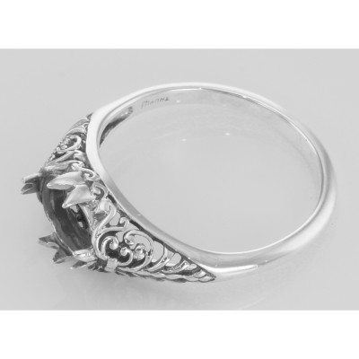 Oval 6mm x 8mm Semi Mount Filigree Ring - Sterling Silver - FR-127-SEMI