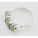Lovely Art Deco Style 3 Stone Peridot  Diamond Ring - Sterling Silver - FR-129-P