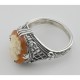 Hand Carved Italian Cameo Filigree Ring Sterling Silver - FR-14-SH