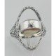 Hand Carved Italian Shell Cameo / Onyx Filigree Flip Ring - Sterling Silver - FR-148-SH-O