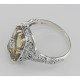 2 Carat Citrine Filigree Ring w/ Diamond - Sterling Silver - FR-151-C