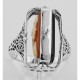 Italian Cameo / Onyx Filigree Flip Ring Sterling Silver - FR-154-SH-O