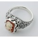 Hand Carved Italian Cameo / Onyx Filigree Flip Ring - Sterling Silver - FR-175-SH-O