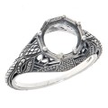 Semi Mount 8mm Classic Victorian Style Filigree Ring - Sterling Silver