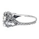 2 - 5mm Stone Filigree Semi Mount White Topaz Ring Sapphires Sterling Silver - FR-1846-S-WT-SEMI