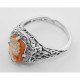Hand Carved Italian Shell Cameo Filigree Ring - Sterling Silver - FR-193-SH