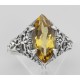 Citrine Filigree Ring - Sterling Silver - FR-194-C