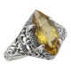 Citrine Filigree Ring - Sterling Silver - FR-194-C