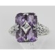 Four Stone Amethyst Filigree Ring - Sterling Silver - FR-237-AM