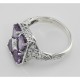 Four Stone Amethyst Filigree Ring - Sterling Silver - FR-237-AM