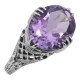 Amethyst Filigree Ring - Sterling Silver - FR-423-AM