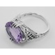 Amethyst Filigree Ring - Sterling Silver - FR-423-AM