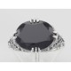 Beautiful Oval Black Onyx Filigree Ring - Sterling Silver - FR-423-O