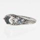 Semi Mount Filigree Ring with Sapphire Gems - Sterling Silver - FR-48-S-SEMI