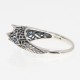 Semi Mount Filigree Ring with Sapphire Gems - Sterling Silver - FR-48-S-SEMI
