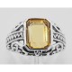 Citrine Filigree Ring - Sterling Silver - FR-54-C