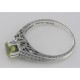 Beautiful Victorian Style Peridot Solitaire Filigree Ring Sterling Silver - FR-55-P