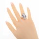 Vintage Inspired 14kt White Gold Diamond and Sapphire Filigree Ring - Art Deco Style - FR-61-D-S-WG