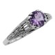 Amethyst Filigree Ring - Sterling Silver - FR-701-AM