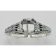 Semi Mount Antique Style Solitaire Filigree Ring Sterling Silver - FR-701-SEMI