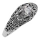 Cubic Zirconia Filigree Ring - Sterling Silver - FR-709-CZ