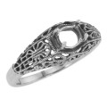 Victorian Style 5mm Semi Mount Filigree Ring - Sterling Silver