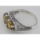 Unique Art Deco Style Citrine Filigree Ring - Sterling Silver - FR-751-C