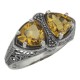 Unique Art Deco Style Citrine Filigree Ring - Sterling Silver - FR-751-C