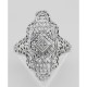 Lovely Victorian Style Filigree Ring w/ Diamond - Sterling Silver - FR-767