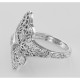 Lovely Victorian Style Filigree Ring w/ Diamond - Sterling Silver - FR-767