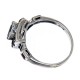 Sterling Silver White Topaz / Ruby Filigree Ring - Art Deco Style - FR-79-R-WT