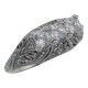 Art Deco Style Sterling Silver Filigree Ring with 3 Princess Cut White Topaz - FR-810-WT