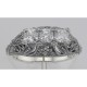 Art Deco Style Sterling Silver Filigree Ring with 3 Princess Cut White Topaz - FR-810-WT