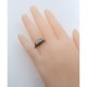 Art Deco Style Sterling Silver Filigree Ring with 3 Princess Cut White Topaz - FR-810-WT