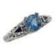 Art Deco Blue Topaz Ring and Enamel - Sterling Silver - FR-816-BT