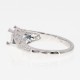 14kt White Gold Semi Mount Ring for 6mm Round Gemstone Art Deco Style Ring Natural Sapphire Accents - FR-816-SEMI-WG