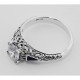 Filigree Ring w/ CZ / Enamel - Sterling Silver - FR-816-CZ
