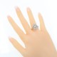 Art Deco Style Filigree Diamond Ring w/ 4 emerald accents - 14kt White Gold - FR-931-E-WG
