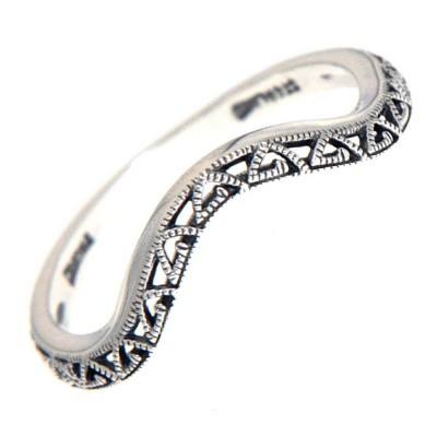 Matching Bandd for FR-1832 Sterling Silver White Topaz Filigree Ring - FRB-1832