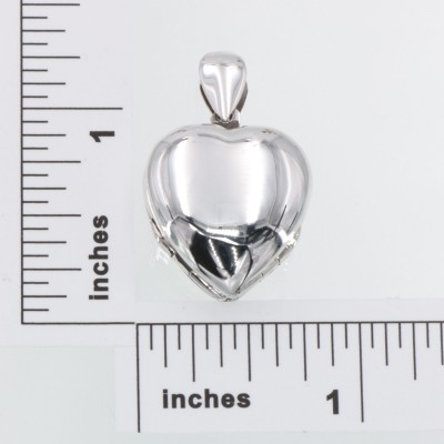 Sterling Silver Heart Locket Engravable - 4 Photo Small Clover - HP-6392-P