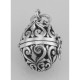 Sterling Silver Egg Filigree Aromatherapy Locket Pendant with Front Clasp - HP-1189