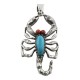 Scorpion Pendant Turquoise / Carnelian Sterling Silver - HP-160
