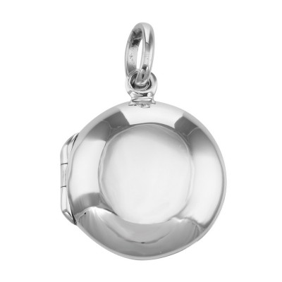 Cute Round Sterling Silver Locket - Engravable - HP-302