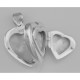 Vintage Style Double Heart Locket Pendant in Fine Sterling Silver - HP-33013