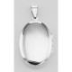Antique Style Oval Floral Locket Pendant - Sterling Silver - HP-468