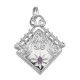 Victorian Style Diamond Shaped Locket - Fob Pendant - Sterling Silver - HP-497